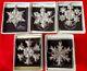 5 Vintage Gorham Sterling Silver Snowflake Ornaments withBoxes and Velvet Pouches