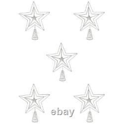 5x 1x Decorative Star Topper Flake Christmas Tree for Home Xmas Tree Desktop