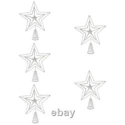 5x 1x Xmas Tree Star Topper Glittered Tree Xmas Tree Toppers for Home