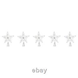 5x 1x Xmas Tree Star Topper Glittered Tree Xmas Tree Toppers for Home