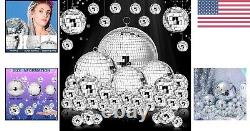 65 Pcs Mirror Disco Balls Reflective Hanging Decorations Multiple Sizes
