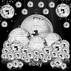 65 Pcs Mirror Disco Balls Reflective Hanging Decorations Multiple Sizes