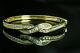 6Ct Baguette & Round Cut Diamond 14k Yellow Gold Finish Bangle Bracelet For Her