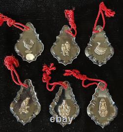 6 Reed & Barton Crystal & Sterling Christmas Tree Ornaments 1999 Germany RARE