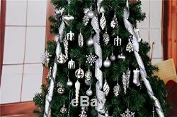 72-Pack Assorted Xmas Ball Ornaments Hanging Christmas Tree Decoration Rose Gold