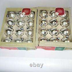 72 Vtg Shiny Brite 2-1/2 SILVER Mercury Glass Ball Christmas Ornaments 6 12 Pks
