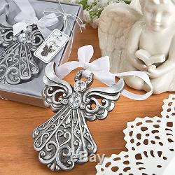 75 Silver Angel Ornament Wedding Christening Christmas Event Party Favor Lot New
