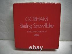 7 Gorham Sterling Silver 1979 Snowflake Christmas Ornament Pendant Mib