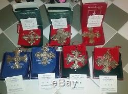 7 Reed & Barton Sterling Silver Christmas Cross Ornaments 98-07 box pouch papers