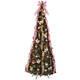 7 Victorian Style Pull-Up Christmas Tree by Holiday Peak, Gold and Blush Pink