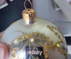 87-01-2 Christopher Radko Golden/ Silver Scarlett Christmas Ornament 4.25