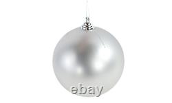 8in Large Matte Silver Christmas Ball Ornaments Shatterproof Plastic 200mm