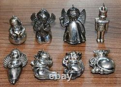 8x Sterling Silver RM TRUSH Christmas Ornaments Angles Mice Soldier Snowman Etc