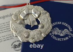 93 American Heritage Sterling Christmas Wreath Ornament Gorham New England