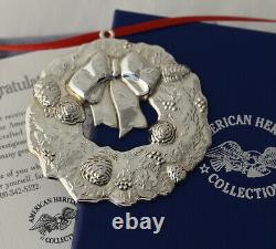 93 American Heritage Sterling Christmas Wreath Ornament Gorham New England