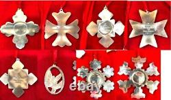 9 Sterling Silver Christmas SnowFlake Ornaments Gorham Wallace Reed&Barton BONUS