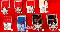 9 Sterling Silver Snowflake Christmas Ornaments by Reed & Barton Gorham Wallace