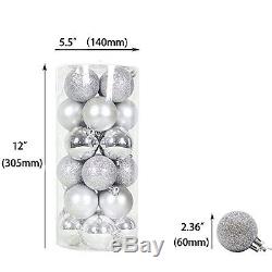 AMS 60mm/2.36indiam Christmas Ball Decorations Exquisite Colorful Balls Ornament