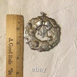 American Heritage 1993 Sterling Silver Wreath Christmas Ornament New England Co