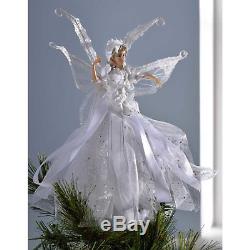 Angel Top Decoration Fairy Christmas Tree Topper Silver/White Indoor Holiday