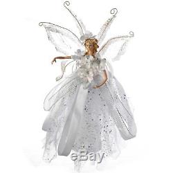 Angel Top Decoration Fairy Christmas Tree Topper Silver/White Indoor Holiday