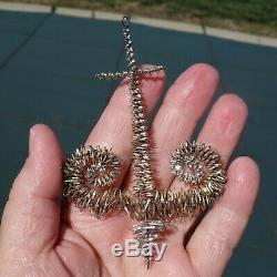 Antique 1900s Christmas Tree Wire Ornaments 4 Silver Set of 8