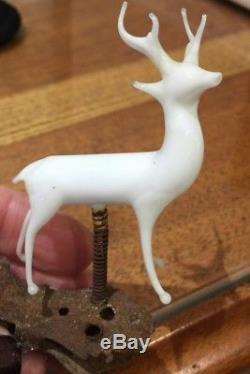 Antique Blown Glass Reindeer Christmas Ornament
