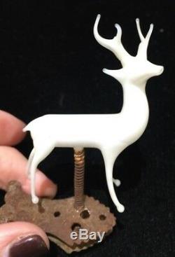 Antique Blown Glass Reindeer Christmas Ornament