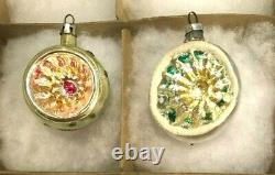 Antique Christmas Tree Ornaments Blown Silver Mercury Glass 1930s-40s Box of 12
