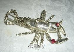 Antique Czech Mercury Silvered Glass Lobster Crawfish Christmas Tree Ornament