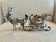 Antique German 800 Coin Silver Reindeer & Sleigh Christmas Ornament Rare Large
