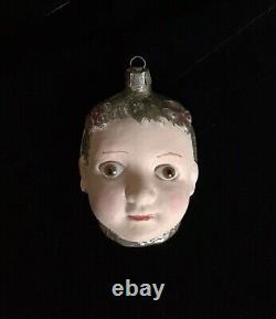 Antique German Baby Girl withBows Glass Christmas Ornament Restoration Rare
