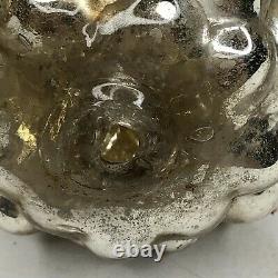 Antique German Kugel 4 Grape Cluster Ornament Silver Mercury Glass NO CAP