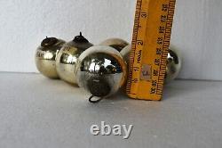 Antique German Kugel Christmas Day Ornaments Glass Ball Mercury Silver 6p Lot21