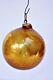 Antique German Kugel Ornaments Golden Glass Ball Mercury Brass Cap Christmas524