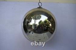 Antique German Kugel Ornaments Silver Glass Christmas Ball Baroque Cap X-MaF145