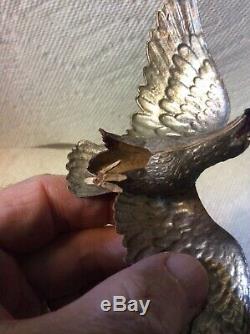 Antique German Silver Dresden Flying Eagle Christmas Ornament