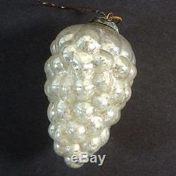 Antique German Silver Grapes Kugel Christmas Ornament
