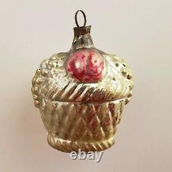 Antique Glass Victorian Christmas Ornament Basket 1890s