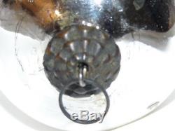 Antique Kugel Christmas Ornament 3.8 Silver Egg Mercury Glass Ornament