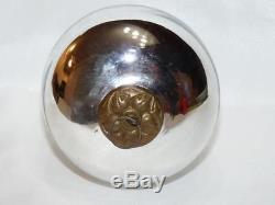 Antique Kugel Christmas Ornament 4 Silver Egg German Cap Mercury Glass
