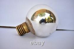 Antique Kugel Ornaments Silver Glass Mercury Christmas Screw Top Mogul BaseF575