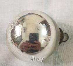 Antique Kugel Silver Round Christmas Ornament Germany Valentine Gifts / Decor