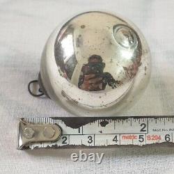 Antique Kugel Silver Round Christmas Ornament Germany Valentine Gifts / Decor