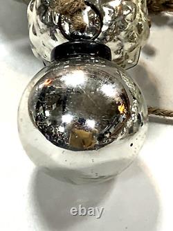 Antique Mercury Glass Xmas Ornaments 23pc Silver Holiday Ball Set (13E)