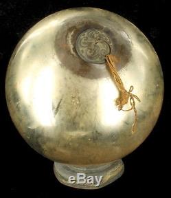 Antique Victorian Christmas Hand Blown Kugel Ornament Silver Glass Large Germany