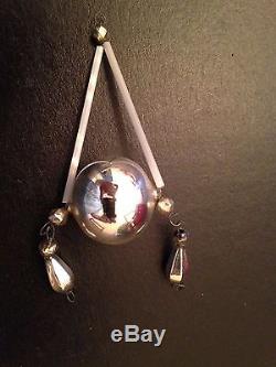 Antique Victorian Silver Mercury Glass Bead FEATHER Tree Xmas Ornament Czech WOW