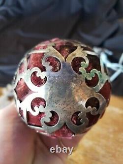 Antique Victorian sterling silver Christmas ornament 1862 to 1864 read