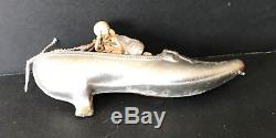 Antique Vintage Silver Dresden Shoe Candy Container German Christmas Ornament