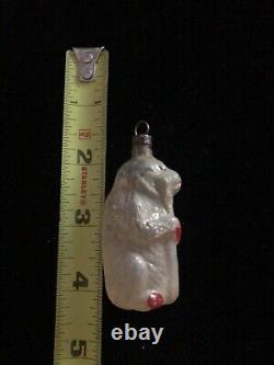 Antique Vtg Mercury Glass German Bear with Stick Christmas Xmas Ornament- 1900s